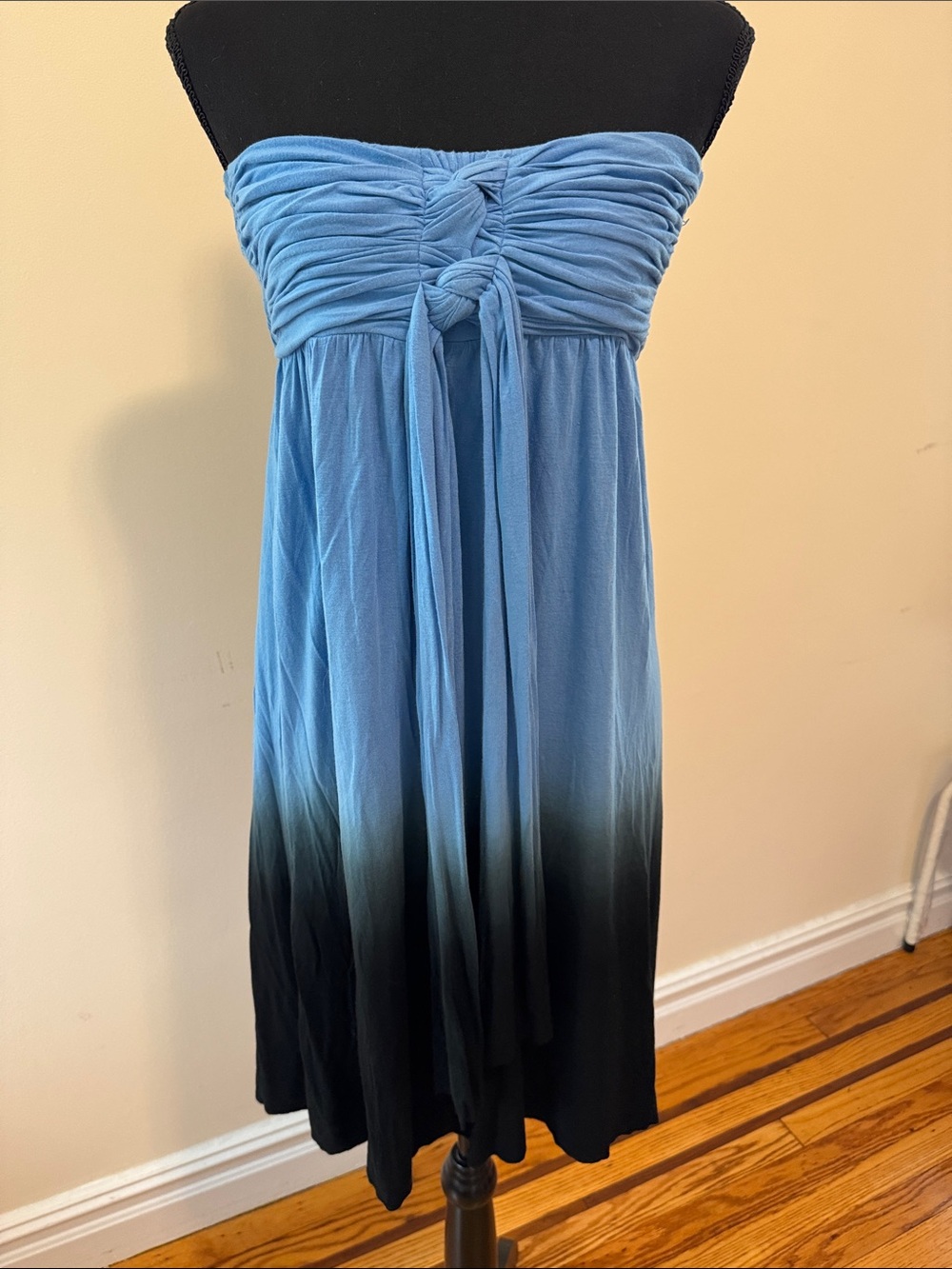 Elan Blue to Black Ombre Strapless Sundress